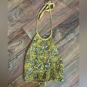 Urban Outfitters Yellow floral halter top